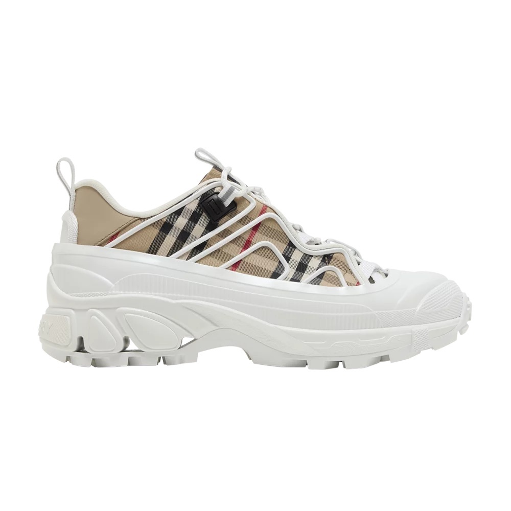 Burberry Arthur Check Low Top Chunky Sneakers Size 14.5 Archive Beige White